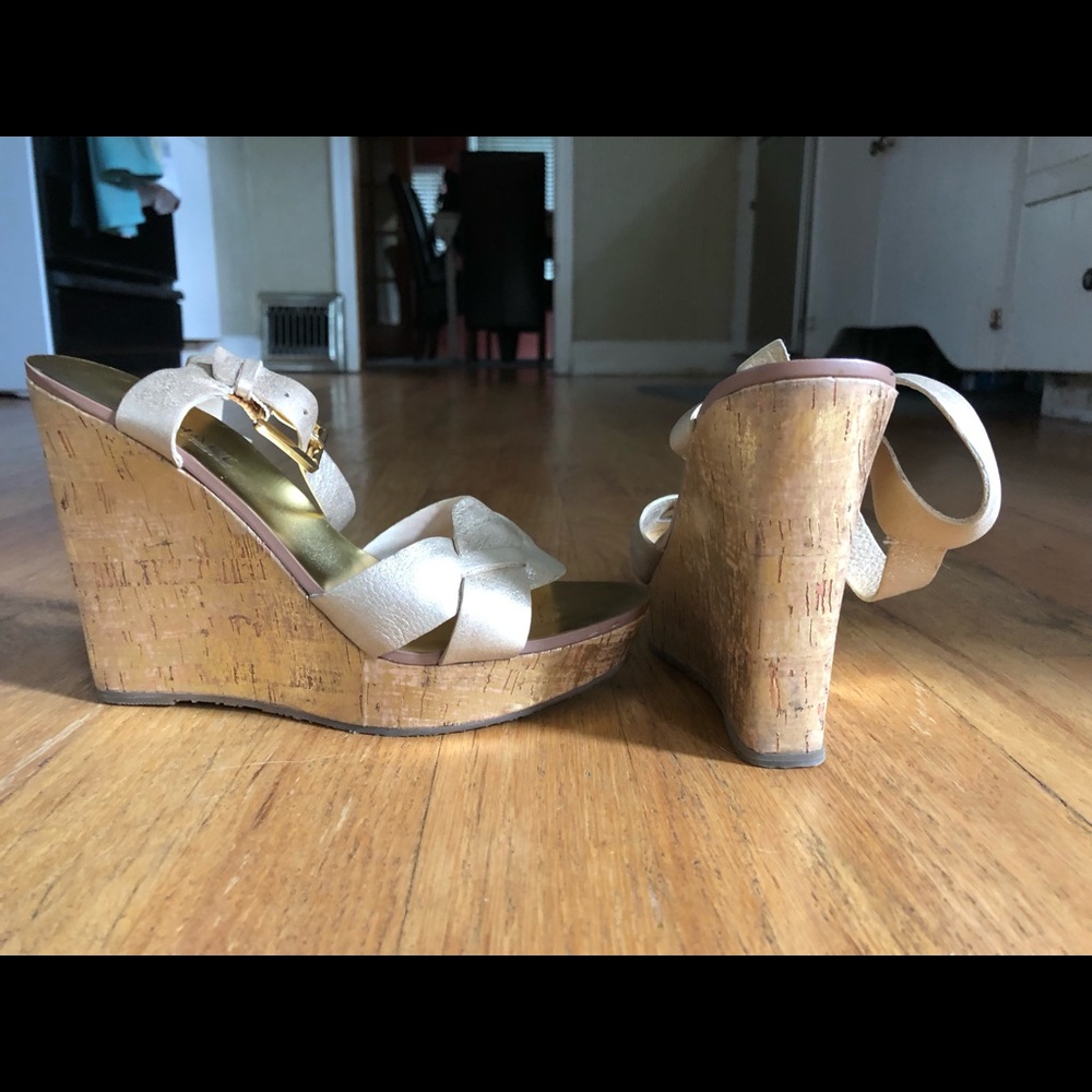 Michael Kors Metallic Gold Wedge Sandals